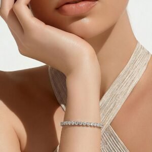 Silver MOIS 3mm Tennis White 7.5″ Bracelet