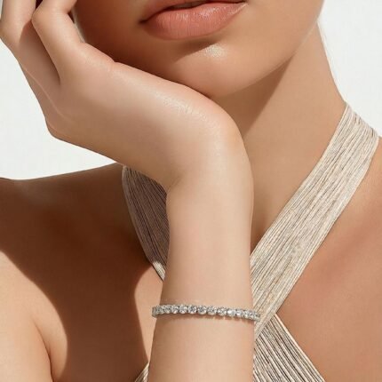 Silver MOIS 3mm Tennis White 7.5" Bracelet