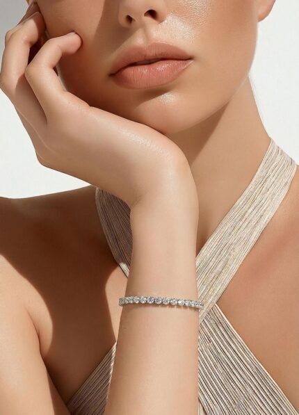 Silver MOIS 3mm Tennis White 7.5″ Bracelet